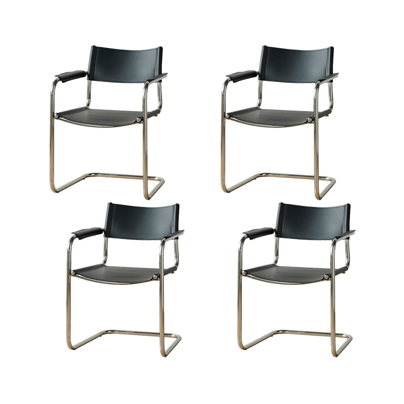Industrial Arm Chair Modern Leather Indoor Dining Chair for Home