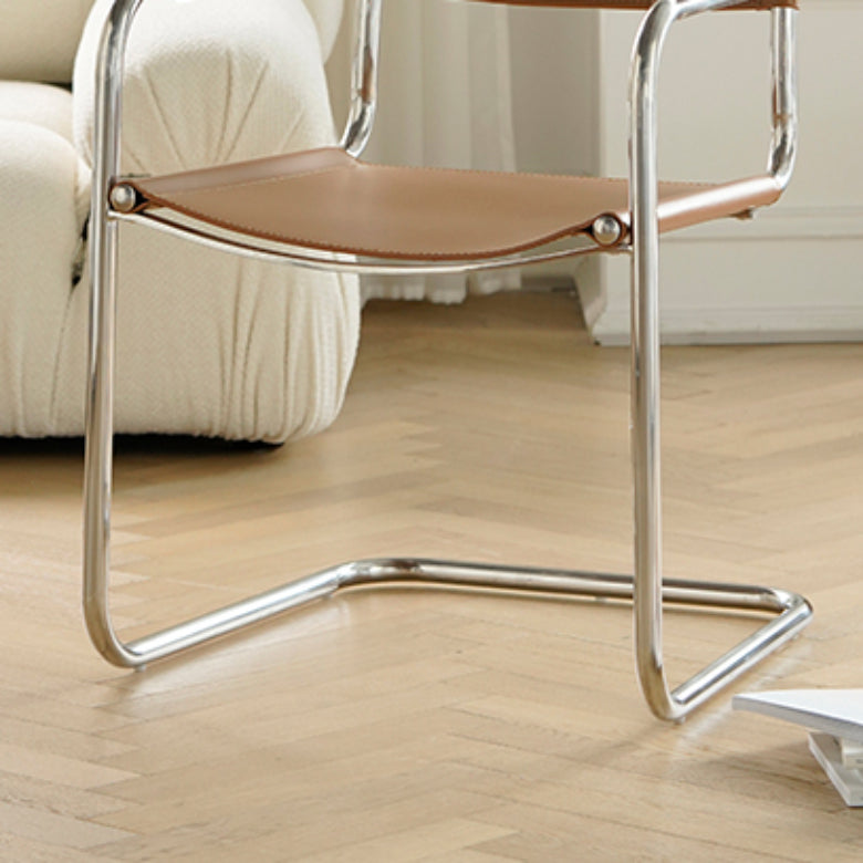 Industrial Arm Chair Modern Leather Indoor Dining Chair for Home