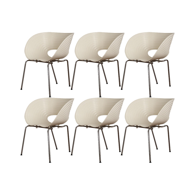 Industrial Side Chair Plastic Open Back Dining Chair for Home