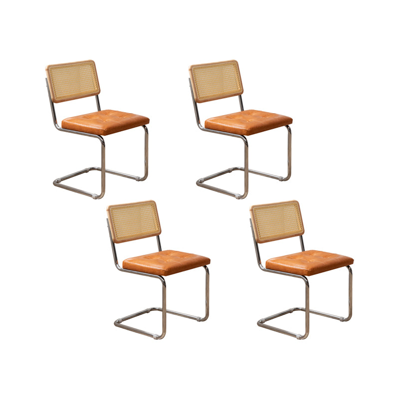 Industrial Style Side Chair Leather Open Back Indoor Dining Chair