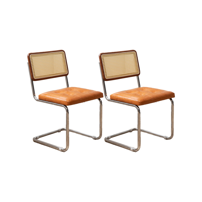 Industrial Style Side Chair Leather Open Back Indoor Dining Chair