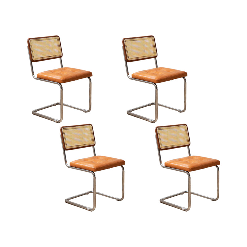 Industrial Style Side Chair Leather Open Back Indoor Dining Chair