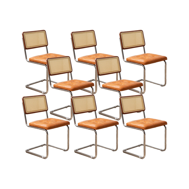 Industrial Style Side Chair Leather Open Back Indoor Dining Chair