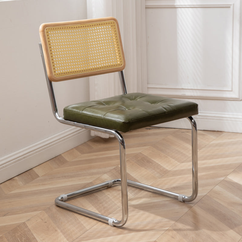 Industrial Style Side Chair Leather Open Back Indoor Dining Chair