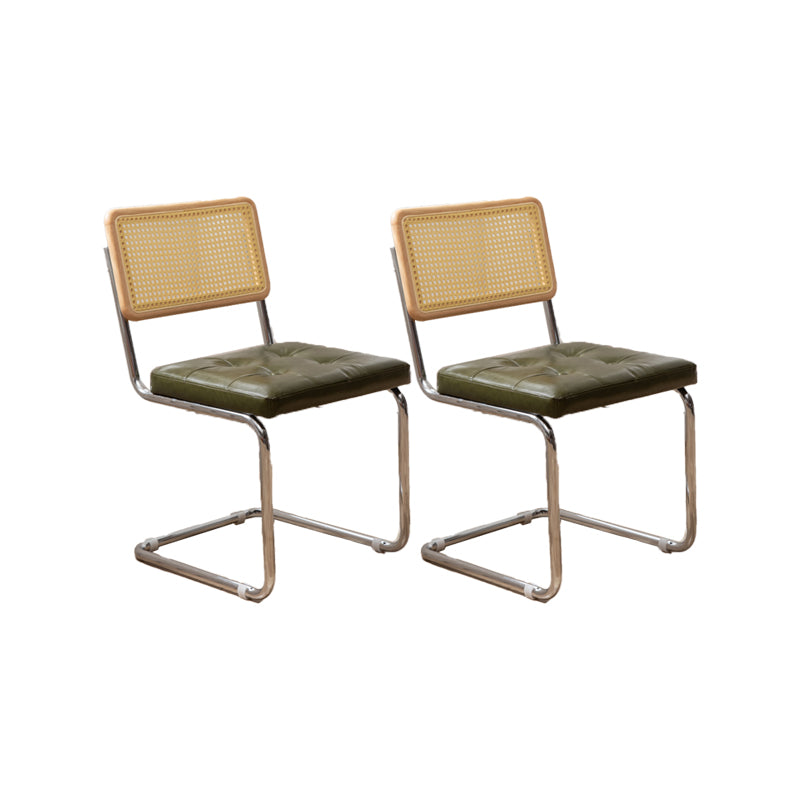 Industrial Style Side Chair Leather Open Back Indoor Dining Chair