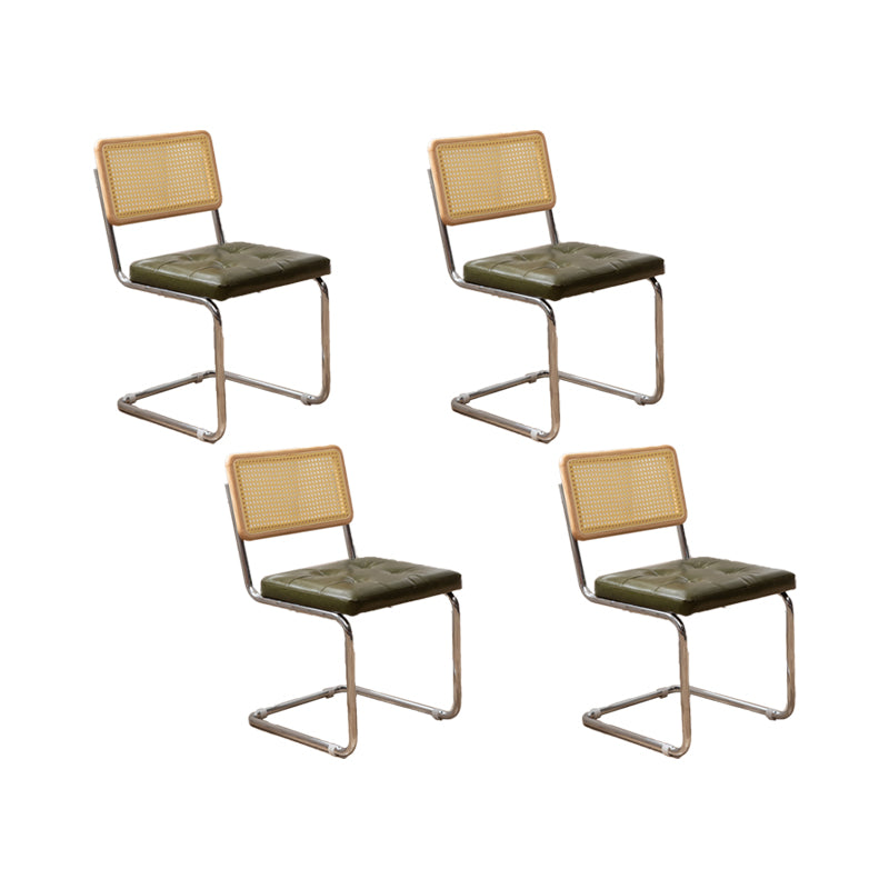Industrial Style Side Chair Leather Open Back Indoor Dining Chair