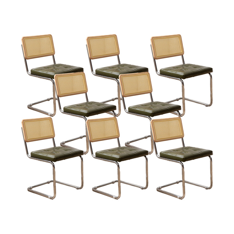 Industrial Style Side Chair Leather Open Back Indoor Dining Chair