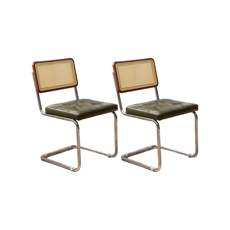 Industrial Style Side Chair Leather Open Back Indoor Dining Chair