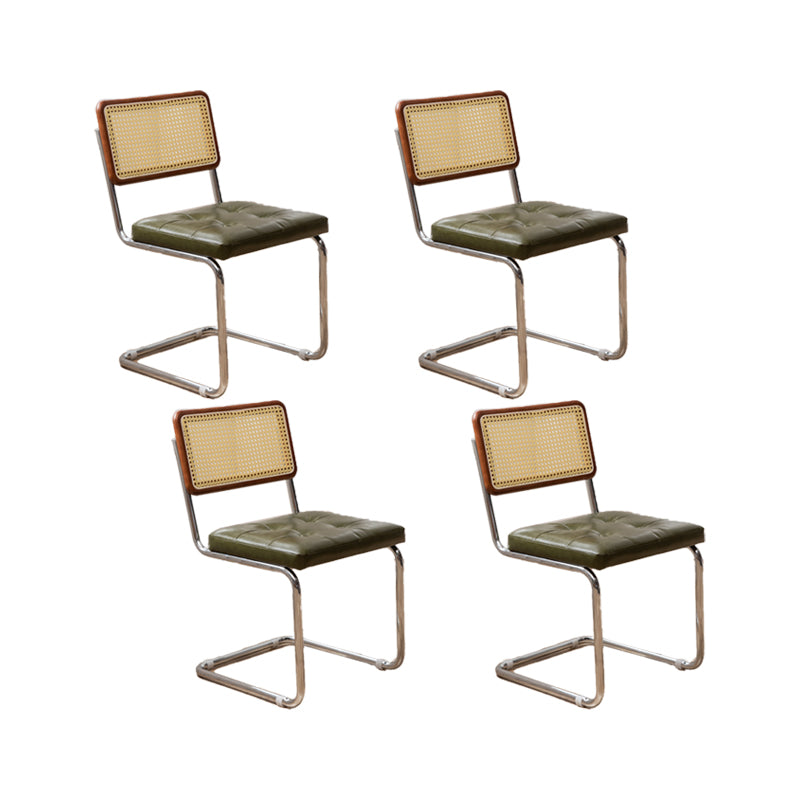 Industrial Style Side Chair Leather Open Back Indoor Dining Chair