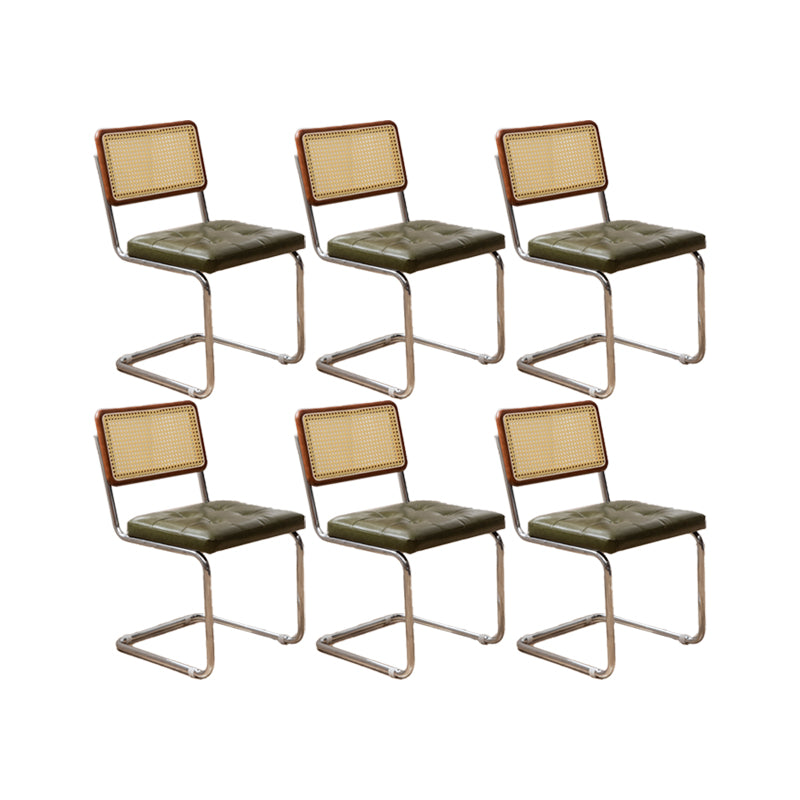 Industrial Style Side Chair Leather Open Back Indoor Dining Chair