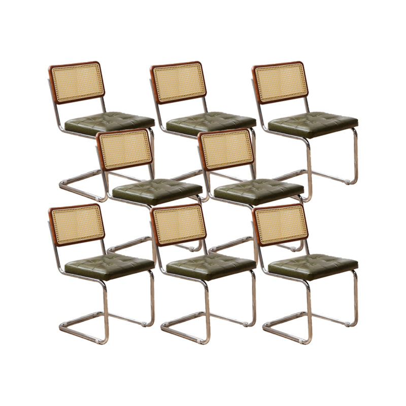 Industrial Style Side Chair Leather Open Back Indoor Dining Chair