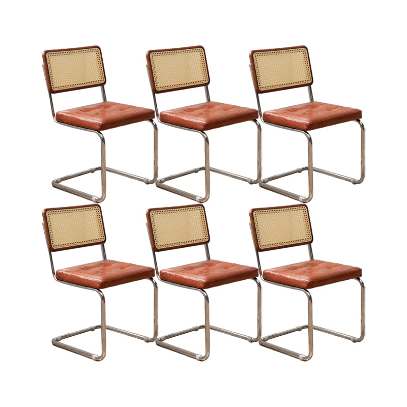 Industrial Style Side Chair Leather Open Back Indoor Dining Chair