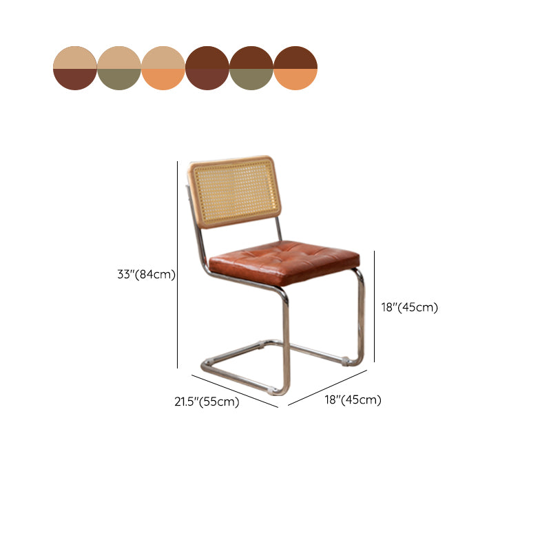 Industrial Style Side Chair Leather Open Back Indoor Dining Chair