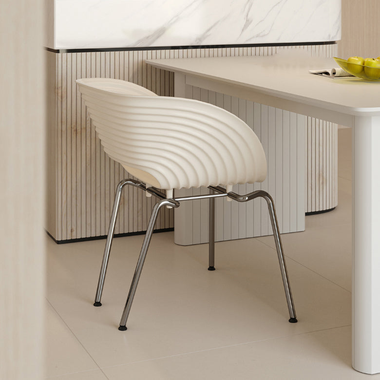 Industrial Plastic Arm Chair Metal Base Indoor Dining Chair for Home