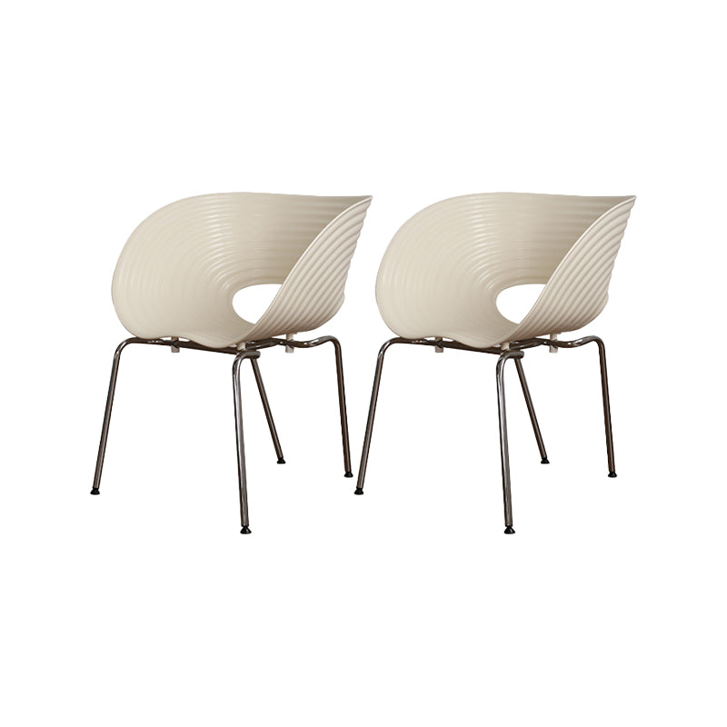 Industrial Plastic Arm Chair Metal Base Indoor Dining Chair for Home