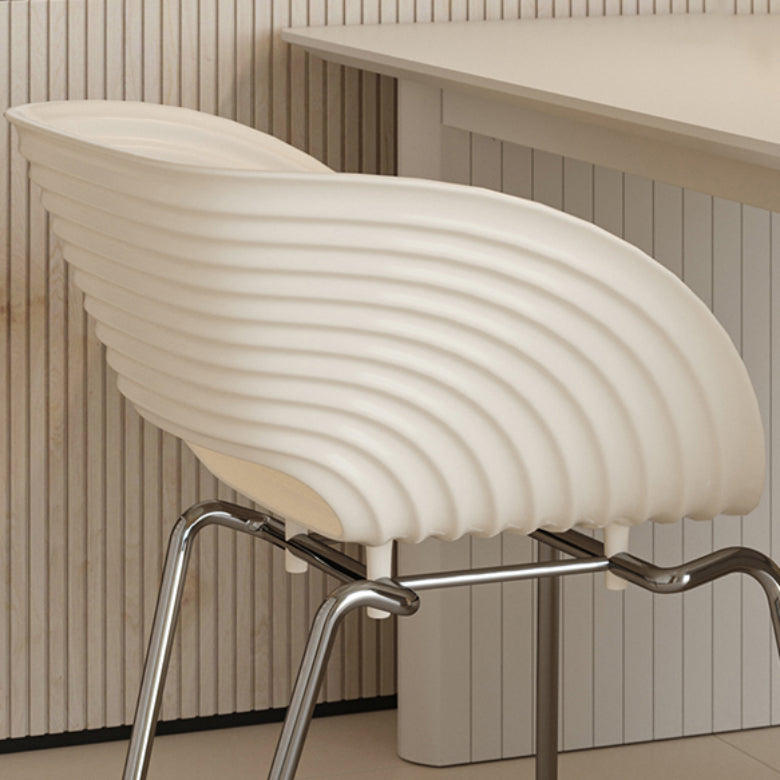 Industrial Plastic Arm Chair Metal Base Indoor Dining Chair for Home