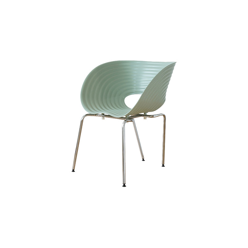 Industrial Plastic Arm Chair Metal Base Indoor Dining Chair for Home