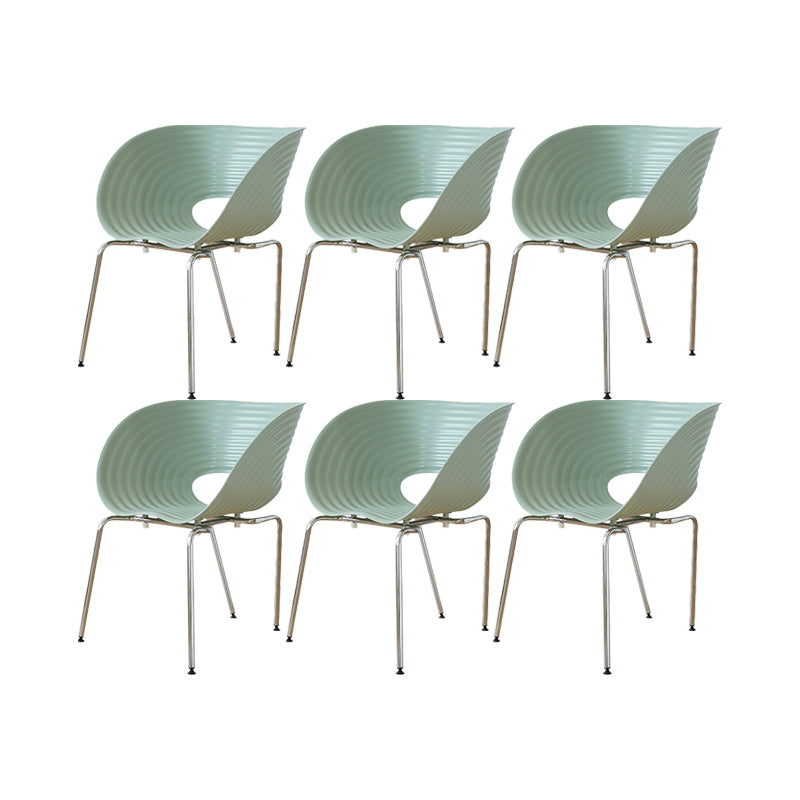 Industrial Plastic Arm Chair Metal Base Indoor Dining Chair for Home