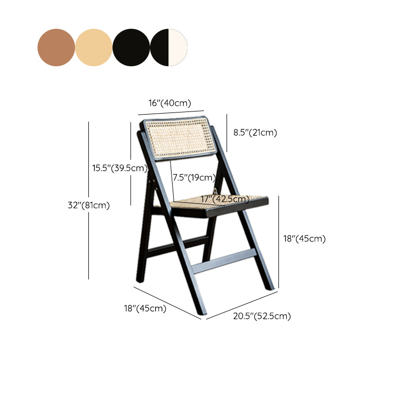 Solid Wood Side Chair Modern Style Folding Dining Chair for Home