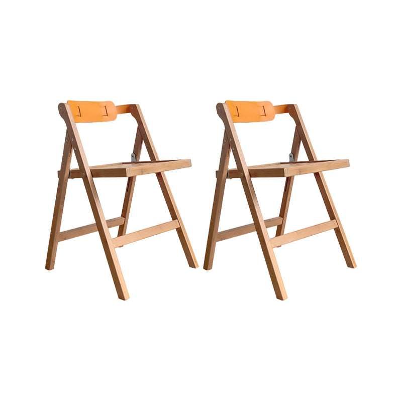 Modern Folding Side Chair Wooden Open Back Dining Chair for Home