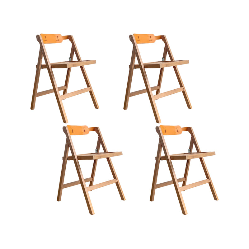 Modern Folding Side Chair Wooden Open Back Dining Chair for Home