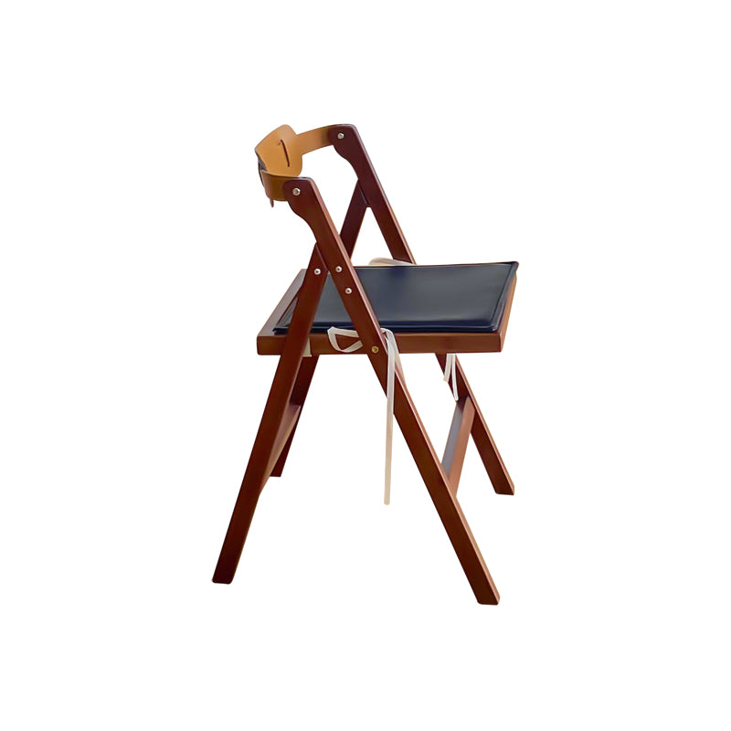 Modern Folding Side Chair Wooden Open Back Dining Chair for Home