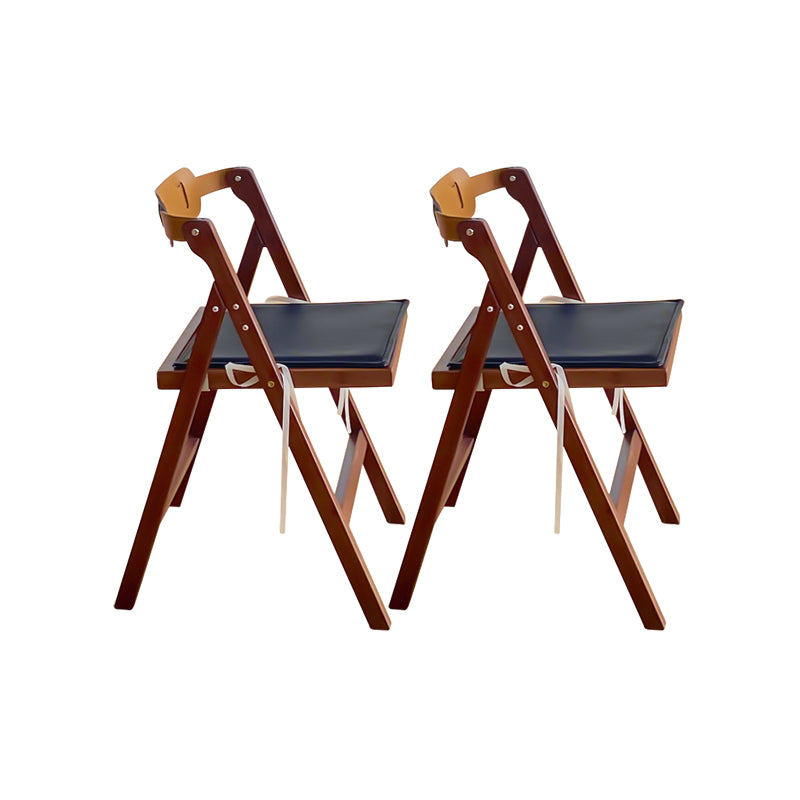 Modern Folding Side Chair Wooden Open Back Dining Chair for Home
