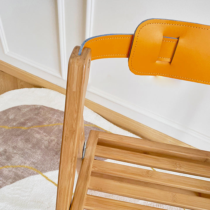 Modern Folding Side Chair Wooden Open Back Dining Chair for Home