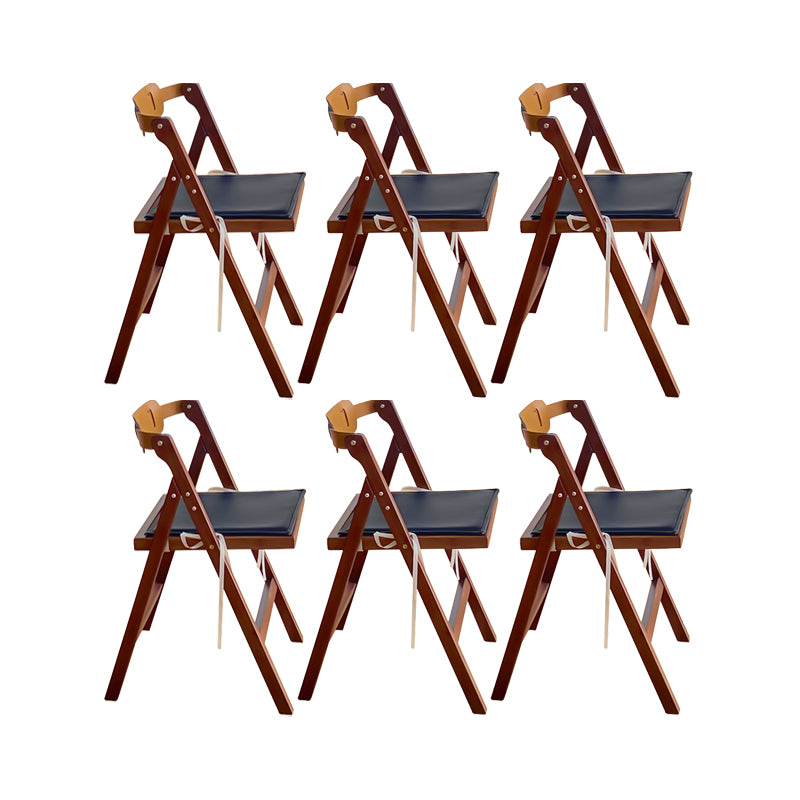 Modern Folding Side Chair Wooden Open Back Dining Chair for Home