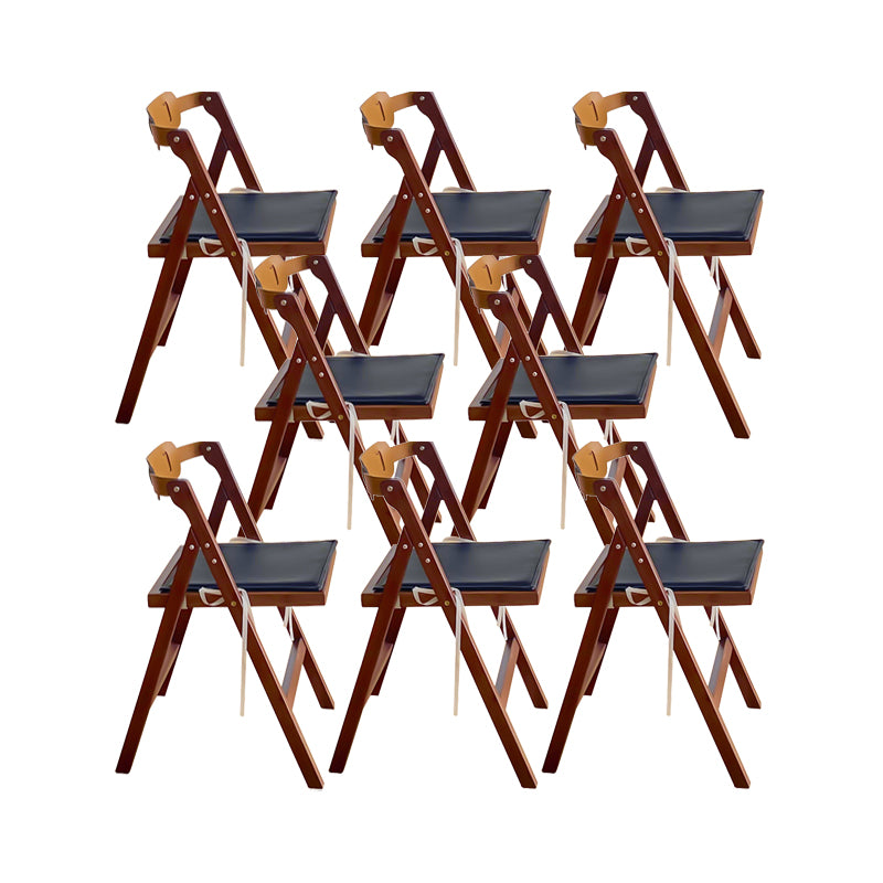 Modern Folding Side Chair Wooden Open Back Dining Chair for Home