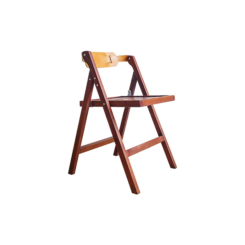 Modern Folding Side Chair Wooden Open Back Dining Chair for Home