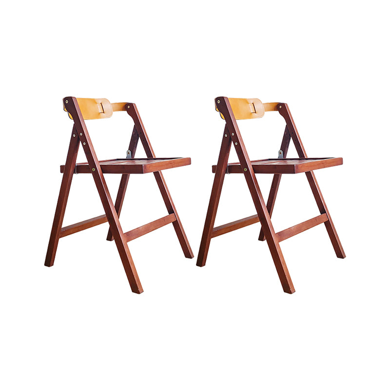 Modern Folding Side Chair Wooden Open Back Dining Chair for Home