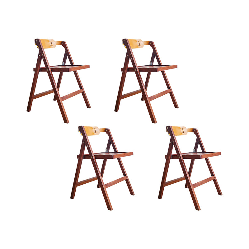Modern Folding Side Chair Wooden Open Back Dining Chair for Home
