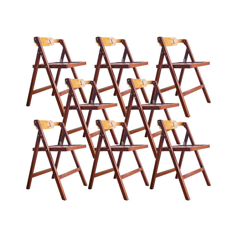 Modern Folding Side Chair Wooden Open Back Dining Chair for Home