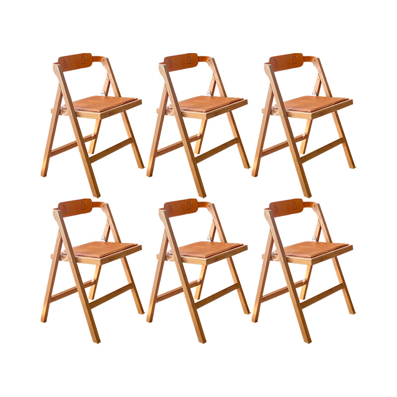 Modern Folding Side Chair Wooden Open Back Dining Chair for Home