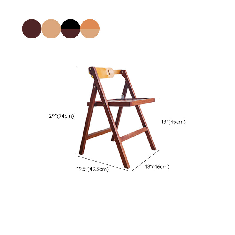 Modern Folding Side Chair Wooden Open Back Dining Chair for Home