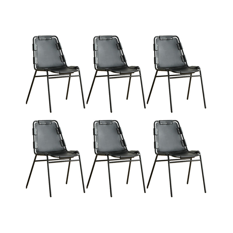 Modern Style Side Chair Leather Metal Base Dining Chair for Home
