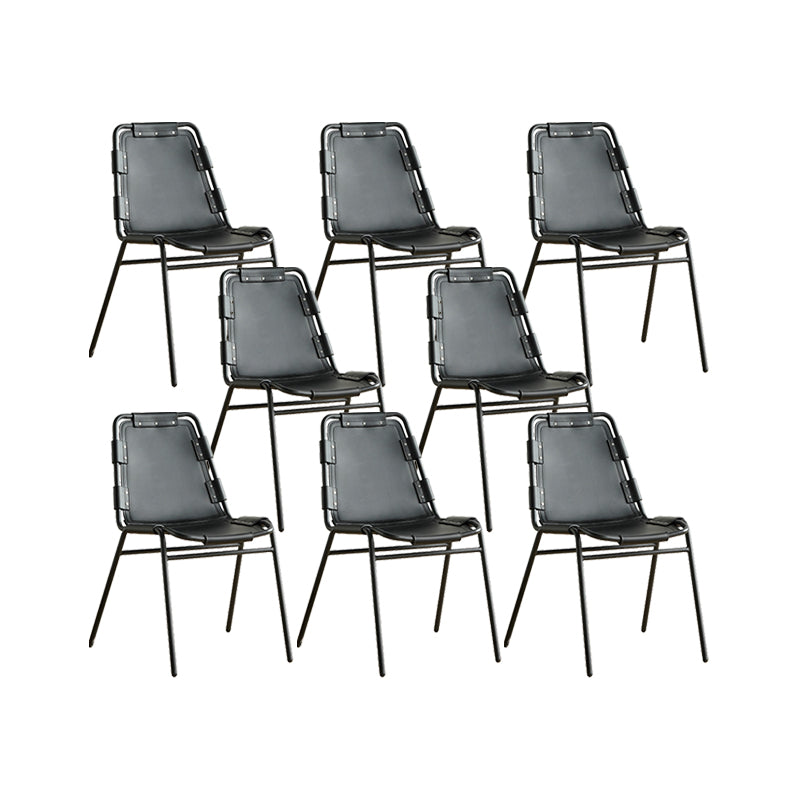Modern Style Side Chair Leather Metal Base Dining Chair for Home