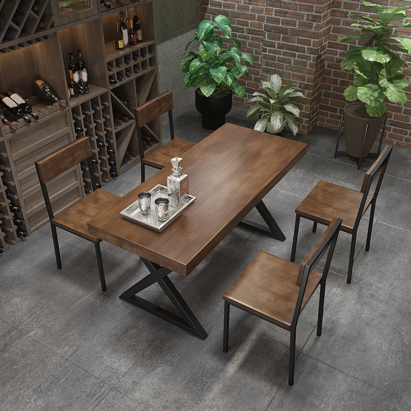 Industrial Rectangle Wood Dining Table 1/3/5/7 Pieces Dining Set for Bar