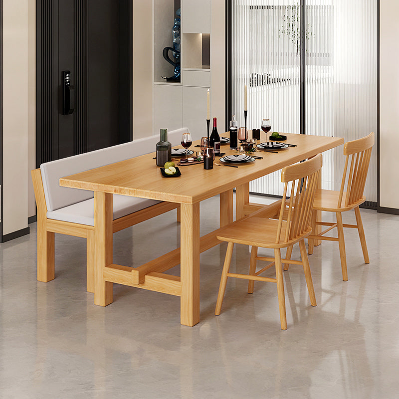 Modern Rectangle Wood Dining Table 1/4/5 Pieces Dining Set  for Living Room