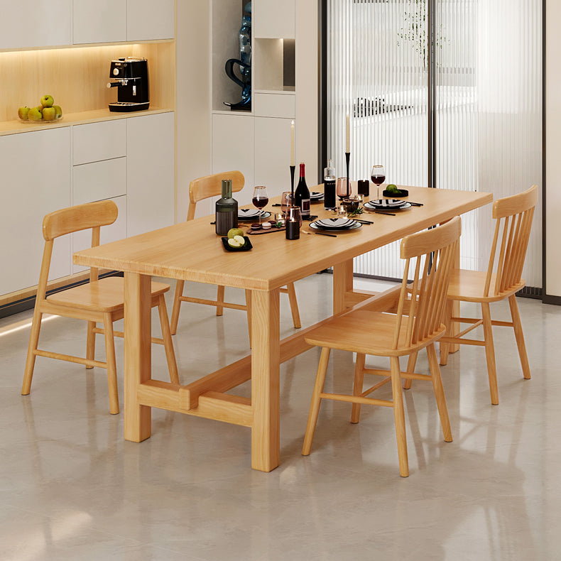Modern Rectangle Wood Dining Table 1/4/5 Pieces Dining Set  for Living Room