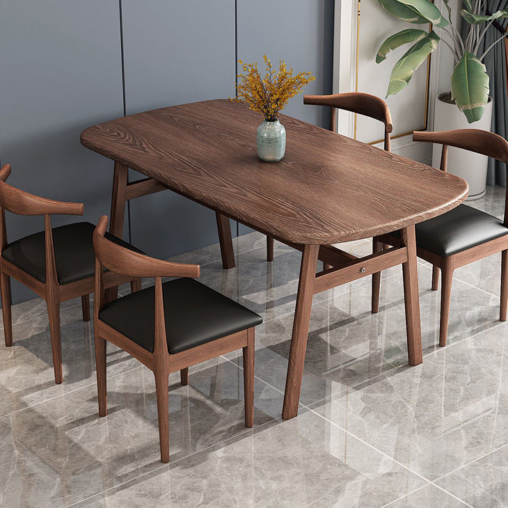 Dining Room Dinner Kitchen Table Oval Wooden 4 Legs Dining Table