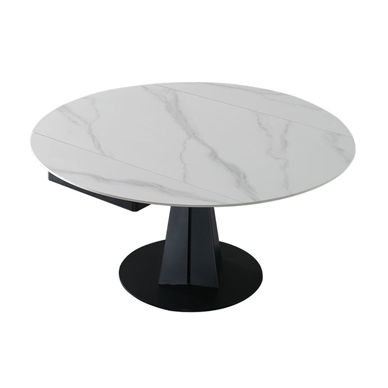 Modern Style Extendable Table Pedestal Dining Table for Kitchen