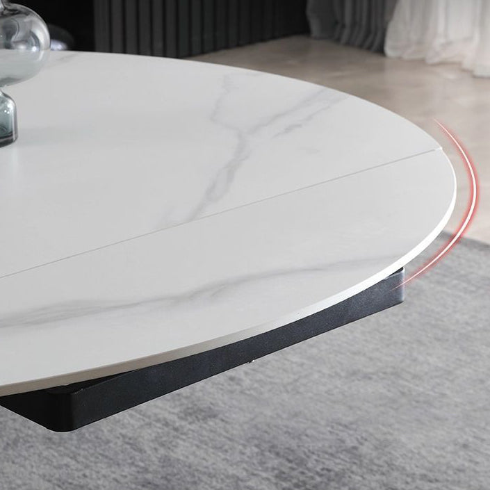 Modern Style Extendable Table Pedestal Dining Table for Kitchen