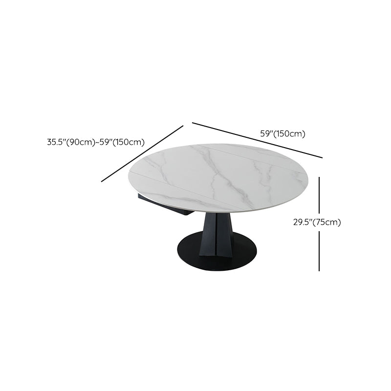 Modern Style Extendable Table Pedestal Dining Table for Kitchen