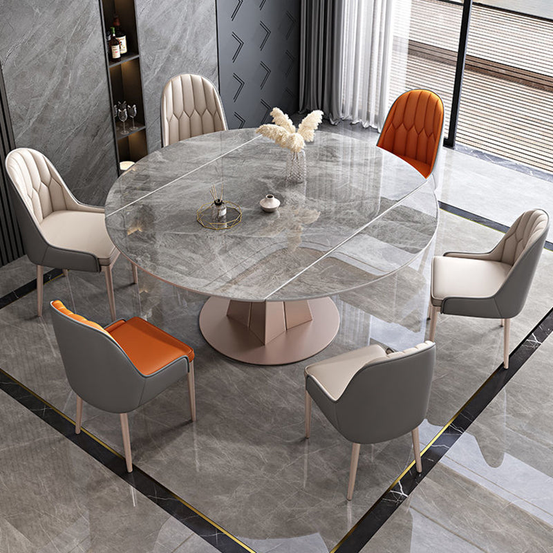 Convertible Furniture Glam Pedestal Dining Table for Kitchen
