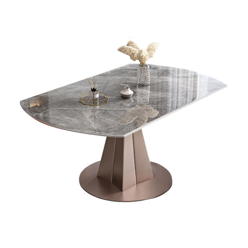 Convertible Furniture Glam Pedestal Dining Table for Kitchen