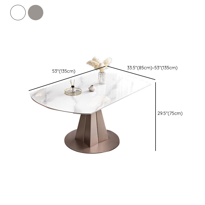 Convertible Furniture Glam Pedestal Dining Table for Kitchen