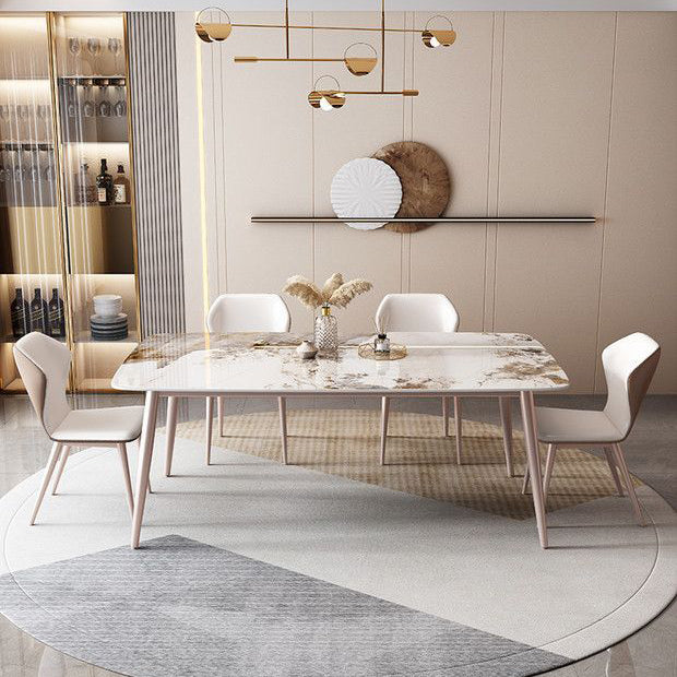 Dining Room Dinner Kitchen Table 4 Legs Rectangle Dining Table