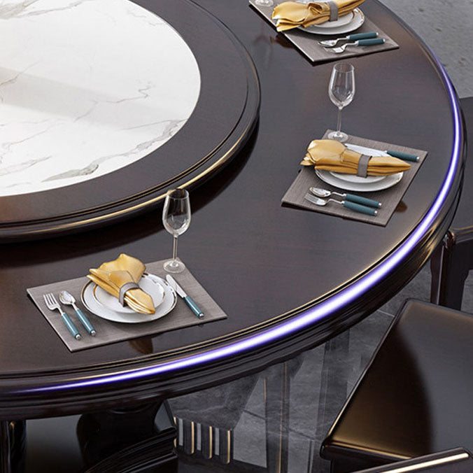 Solid Wood Pedestal Dining Table Tradition Turntable Kitchen Table